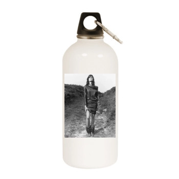 Stephanie Seymour White Water Bottle With Carabiner