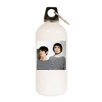 Tegan and Sara White Water Bottle With Carabiner