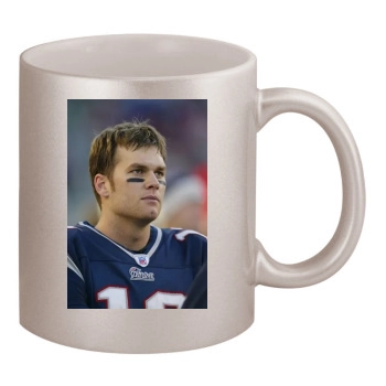 Tom Brady 11oz Metallic Silver Mug