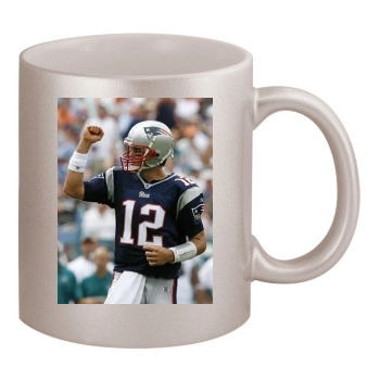 Tom Brady 11oz Metallic Silver Mug