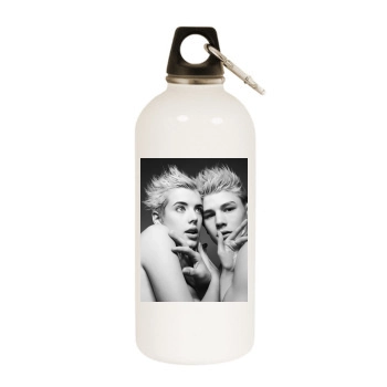 Agyness Deyn White Water Bottle With Carabiner