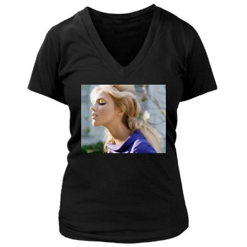 Anja Rubik Women's Deep V-Neck TShirt