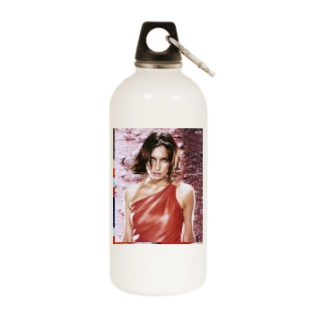 Famke Janssen White Water Bottle With Carabiner