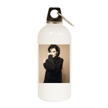 Famke Janssen White Water Bottle With Carabiner