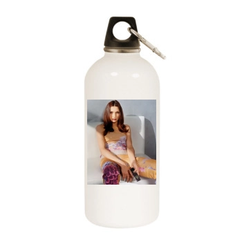 Famke Janssen White Water Bottle With Carabiner