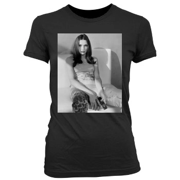 Famke Janssen Women's Junior Cut Crewneck T-Shirt