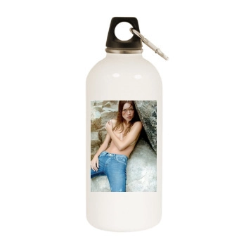 Florencia Salvioni White Water Bottle With Carabiner