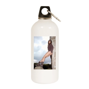 Florencia Salvioni White Water Bottle With Carabiner