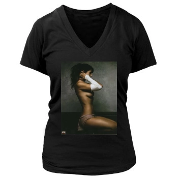 Helena Christensen Women's Deep V-Neck TShirt