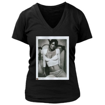 Helena Christensen Women's Deep V-Neck TShirt