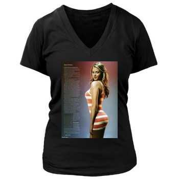 Holly Valance Women's Deep V-Neck TShirt