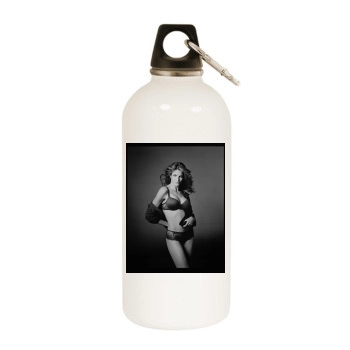 Stephanie Seymour White Water Bottle With Carabiner