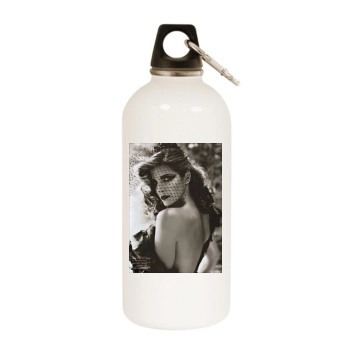 Stephanie Seymour White Water Bottle With Carabiner