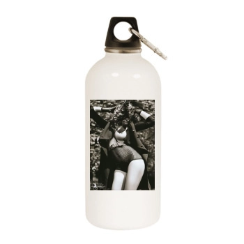 Stephanie Seymour White Water Bottle With Carabiner