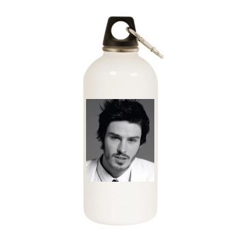 Adam Gregory White Water Bottle With Carabiner