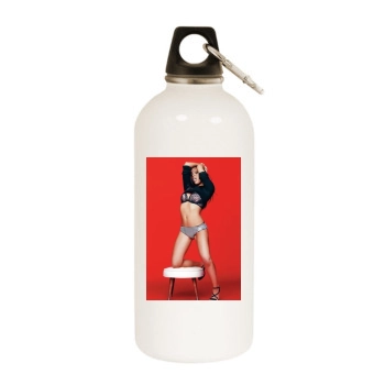 Olivia Munn White Water Bottle With Carabiner