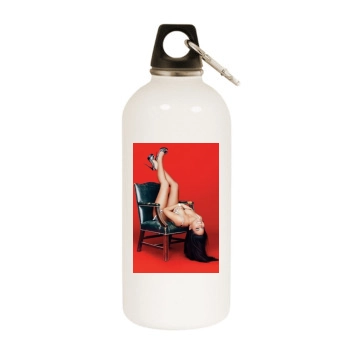 Olivia Munn White Water Bottle With Carabiner