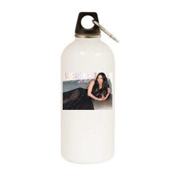 Olivia Munn White Water Bottle With Carabiner