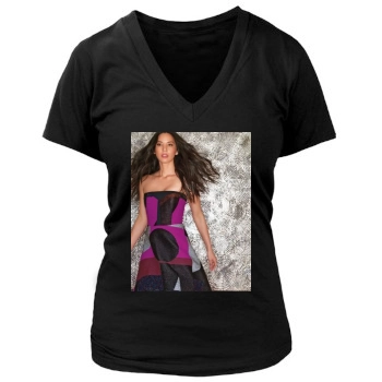 Olivia Munn Women's Deep V-Neck TShirt