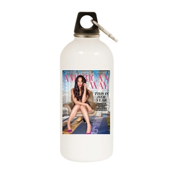 Olivia Munn White Water Bottle With Carabiner