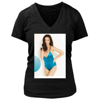 Olivia Munn Women's Deep V-Neck TShirt