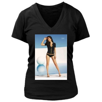 Olivia Munn Women's Deep V-Neck TShirt