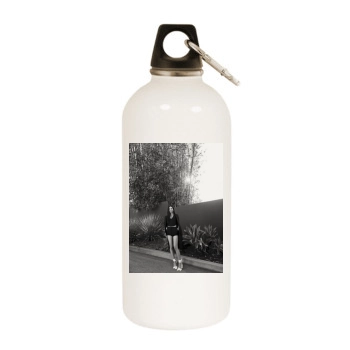 Olivia Munn White Water Bottle With Carabiner