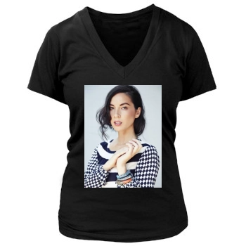 Olivia Munn Women's Deep V-Neck TShirt