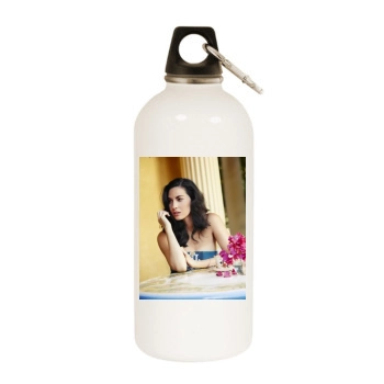 Olivia Munn White Water Bottle With Carabiner