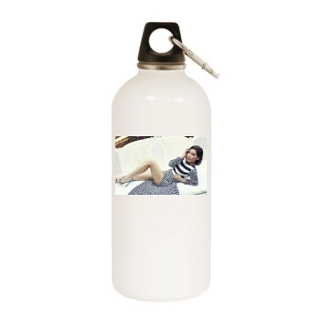 Olivia Munn White Water Bottle With Carabiner