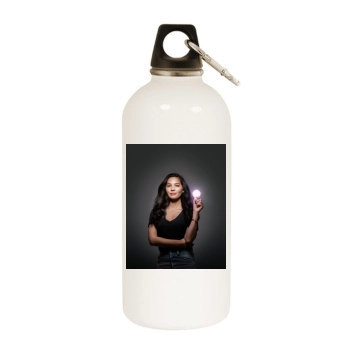 Olivia Munn White Water Bottle With Carabiner