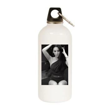 Olivia Munn White Water Bottle With Carabiner