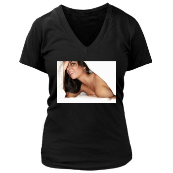 Olivia Munn Women's Deep V-Neck TShirt