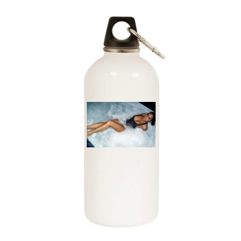 Olivia Munn White Water Bottle With Carabiner