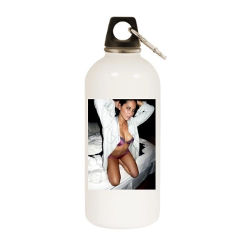 Olivia Munn White Water Bottle With Carabiner