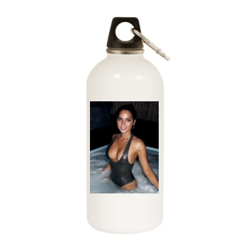 Olivia Munn White Water Bottle With Carabiner