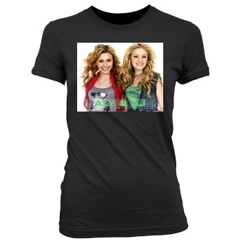 AJ Michalka Women's Junior Cut Crewneck T-Shirt