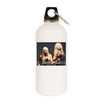 AJ Michalka White Water Bottle With Carabiner