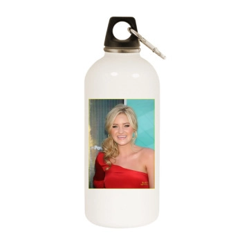 AJ Michalka White Water Bottle With Carabiner