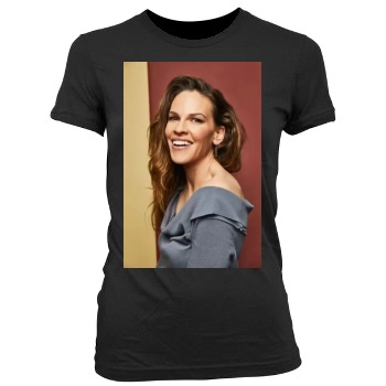 Hilary Swank Women's Junior Cut Crewneck T-Shirt