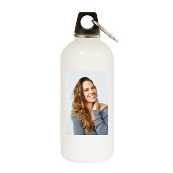 Hilary Swank White Water Bottle With Carabiner