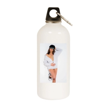 Honey G White Water Bottle With Carabiner