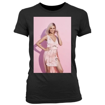 Selena Gomez Women's Junior Cut Crewneck T-Shirt