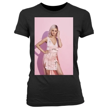 Selena Gomez Women's Junior Cut Crewneck T-Shirt