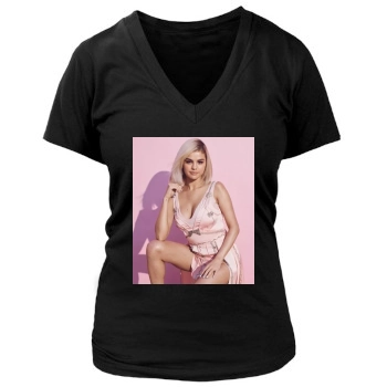 Selena Gomez Women's Deep V-Neck TShirt