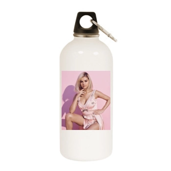 Selena Gomez White Water Bottle With Carabiner