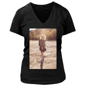 Selena Gomez Women's Deep V-Neck TShirt