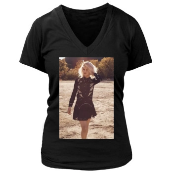 Selena Gomez Women's Deep V-Neck TShirt