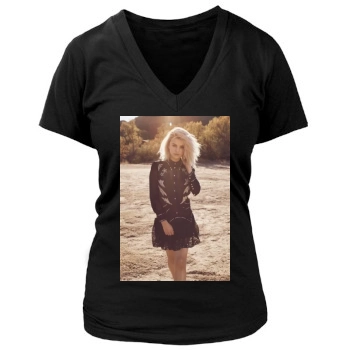 Selena Gomez Women's Deep V-Neck TShirt