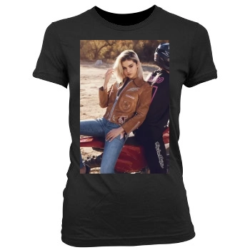 Selena Gomez Women's Junior Cut Crewneck T-Shirt